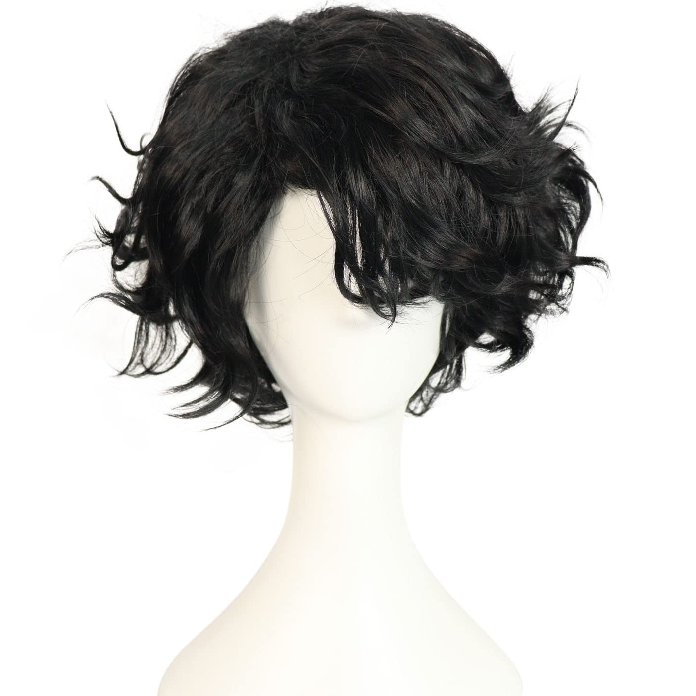 Những lợi ích của tóc giả nam thẩm mỹ bạn nên biết 10 Messy Hair Wig Men Hunigirblack Wig For Men Short Fluffy Curly Black Wig Male