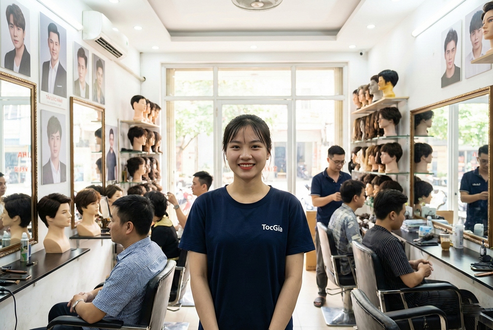 Đội tóc giả khi đi bơi hay tập gym có được không 8 Hình ảnh thực tế khách hàng nam trải nghiệm sản phẩm tóc giả che hói đẹp tự nhiên tại ShopTocGia