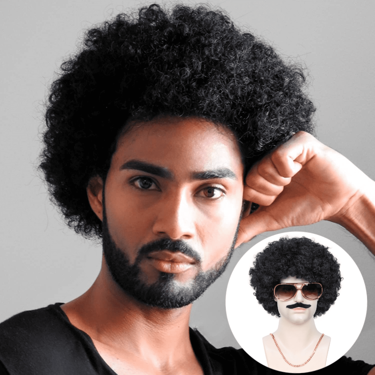 Tuổi thọ tóc giả nam bao lâu và cách giữ bền đẹp 7 Black Hair Wig For Male Afro Hair 80s Hair Wig Mens Afro Wig Black Wig Styles